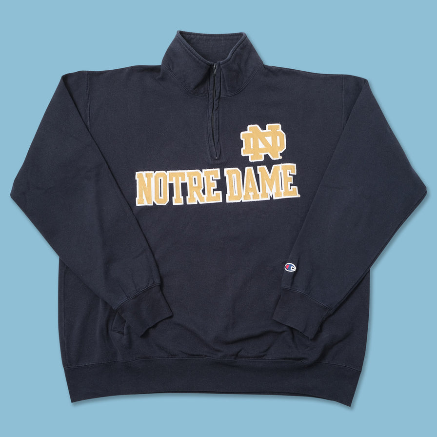 Vintage Champion Notre Dame Q-Zip Sweater XXLarge 
