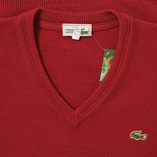 Vintage Lacoste V-Neck Knit Sweater XLarge