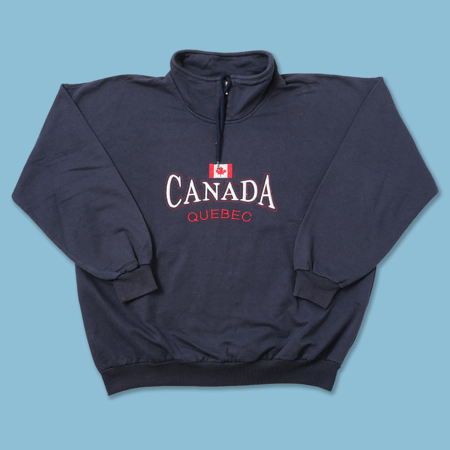 Vintage Canada Quebec Q-Zip Sweater XLarge 