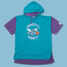 Vintage DS Starter Charlotte Hornets Hooded T-Shirt Large 