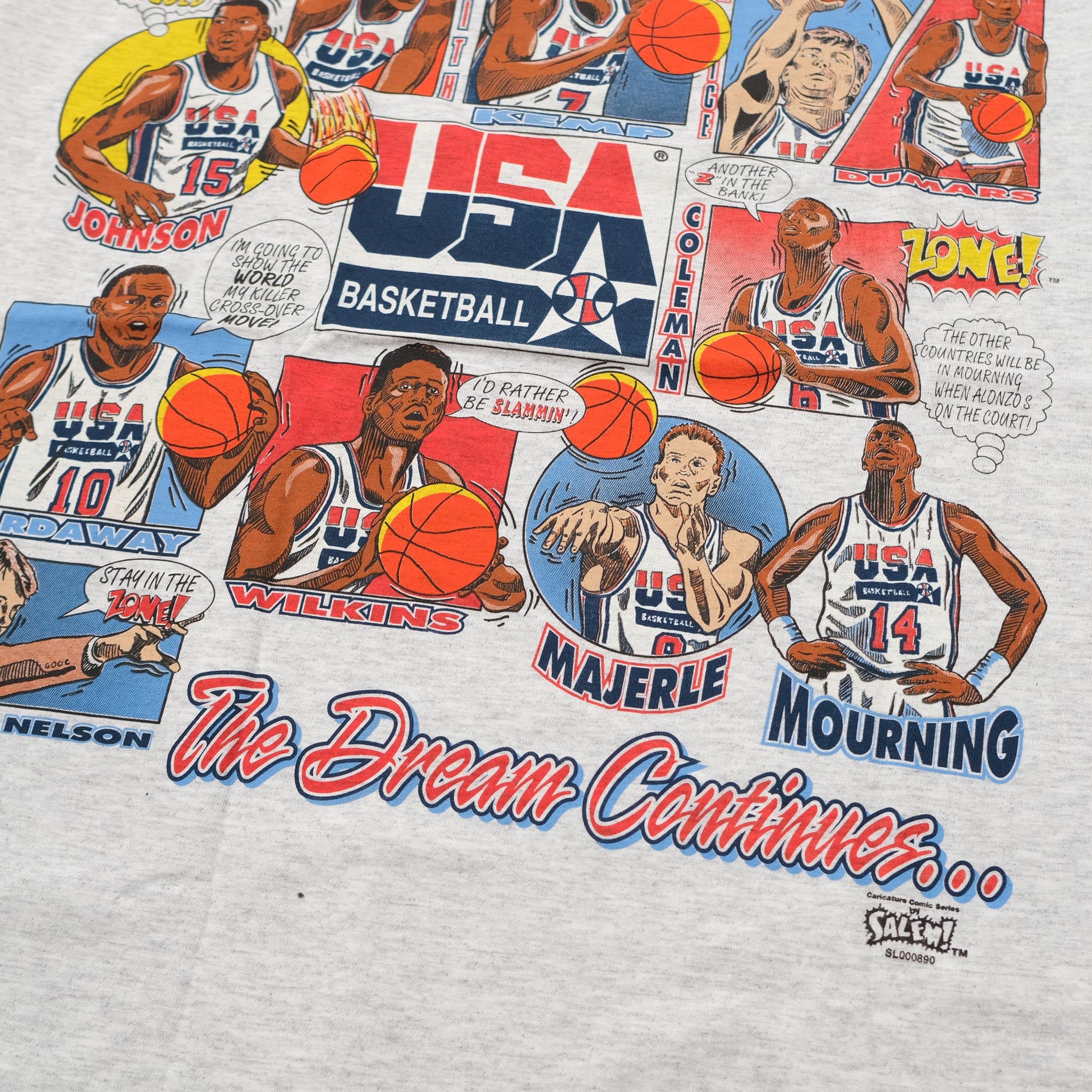 USA BASKETBALL DREAM TEAM WORLD TOUR VINTAGE 1992 SALEM SPORTSWEAR NBA  TSHIRT – The Felt Fanatic