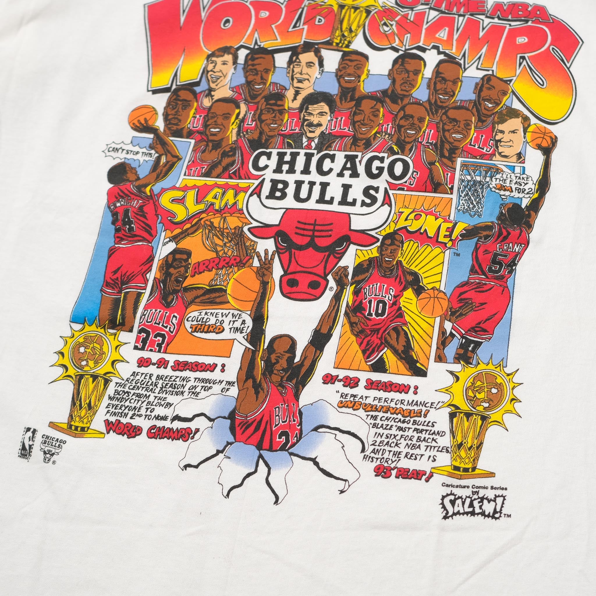 T-shirt Chicago Bulls 91/92/93 Nba Champs 3 Peat