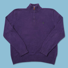Vintage Polo Ralph Lauren Q-Zip Knit Sweater Medium 