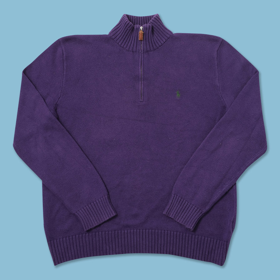 Vintage Polo Ralph Lauren Q-Zip Knit Sweater Medium 