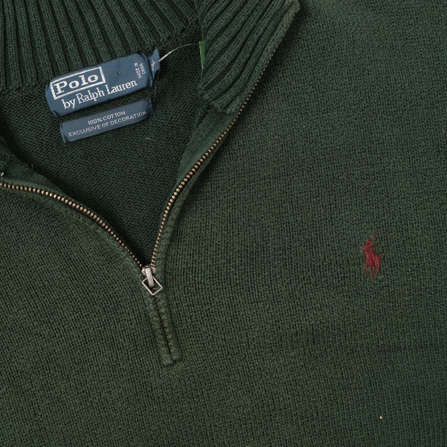 Vintage Polo Ralph Lauren Q-Zip Knit Sweater Large 