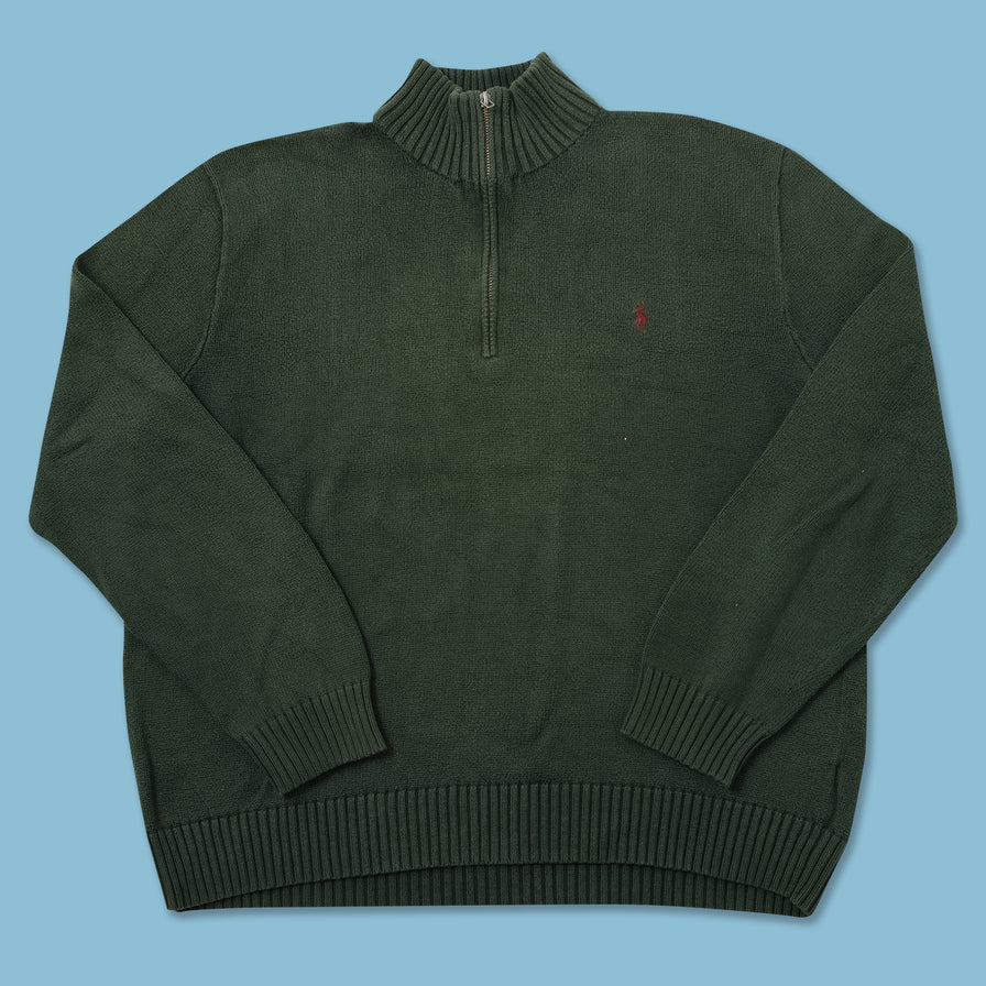 Vintage Polo Ralph Lauren Q-Zip Knit Sweater Large 