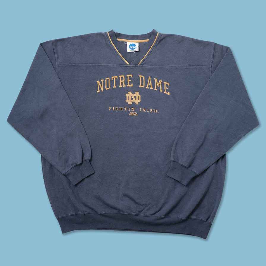 Vintage Notre Dame Fighting Irish V-Neck Sweater XXLarge 