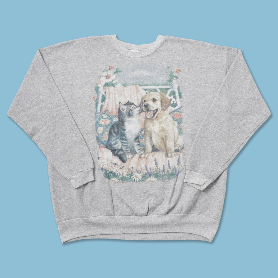 Vintage 1995 Cat & Dog Sweater Medium 