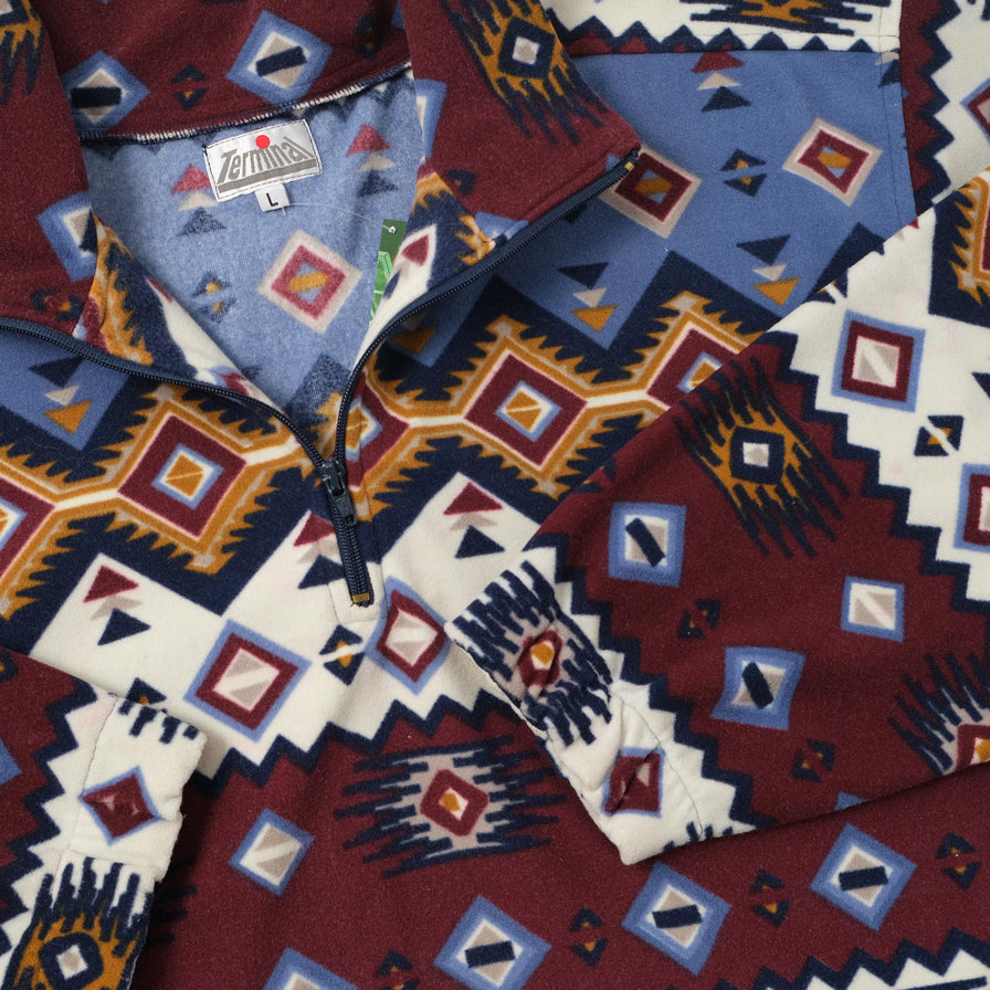 Vintage Pattern Q-Zip Fleece XLarge 