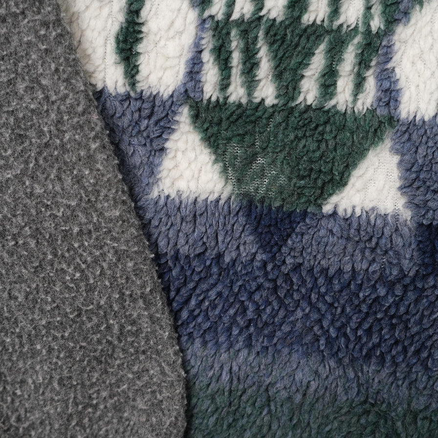 Vintage Pattern Fleece Jacket Large 