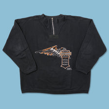 Vintage Harley Davidson Q-Zip Sweater Large 