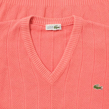 Vintage Lacoste V-Neck Knit Sweater XLarge 