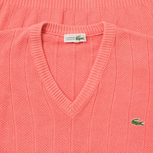 Vintage Lacoste V-Neck Knit Sweater XLarge