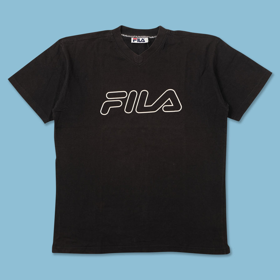 Vintage Fila V-Neck T-Shirt Large 