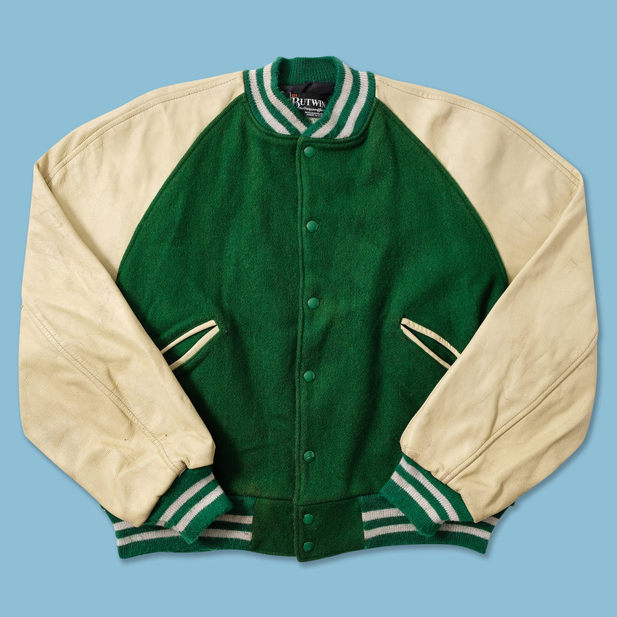 Vintage Wool Leather Varsity Jacket Large | Double Double Vintage