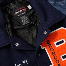 Vintage Denver Broncos Wool Faux Leather Varsity Jacket Small 