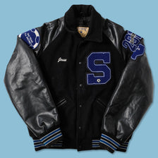 Wool Leather Varsity Jacket Large 
