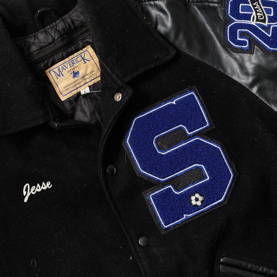 Wool Leather Varsity Jacket Large 