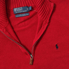 Vintage Polo Ralph Lauren Q-Zip Knit Sweater Large 