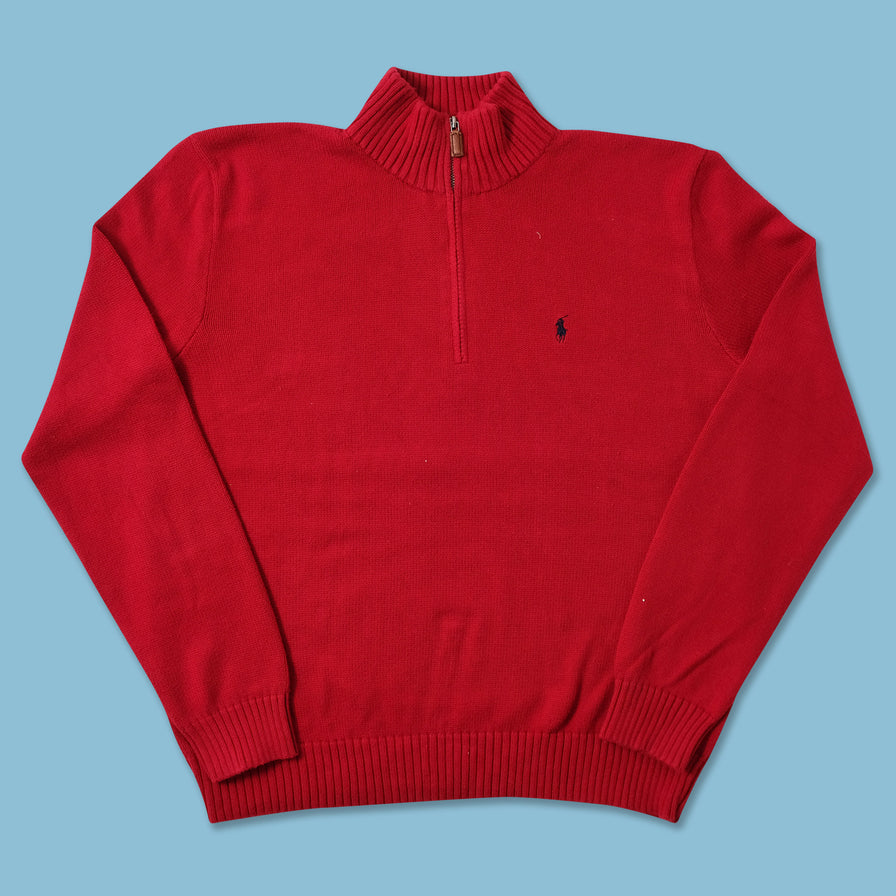 Vintage Polo Ralph Lauren Q-Zip Knit Sweater Large 