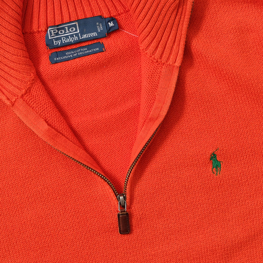 Vintage Polo Ralph Lauren Q-Zip Knit Sweater Medium 