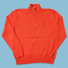 Vintage Polo Ralph Lauren Q-Zip Knit Sweater Medium 