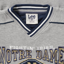 Vintage Notre Dame V-Neck Sweater Large
