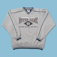 Vintage Notre Dame V-Neck Sweater Large 