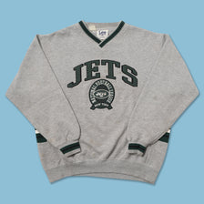 Vintage New York Jets V-Neck Sweater Medium 