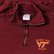 Vintage Virginia Tech Hokies Q-Zip Sweater Small 