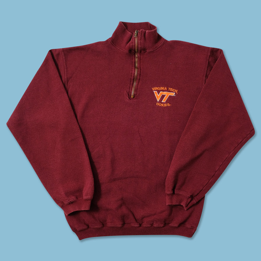 Vintage Virginia Tech Hokies Q-Zip Sweater Small 