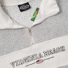 Vintage Virginia Beach Q-Zip Sweater Large 