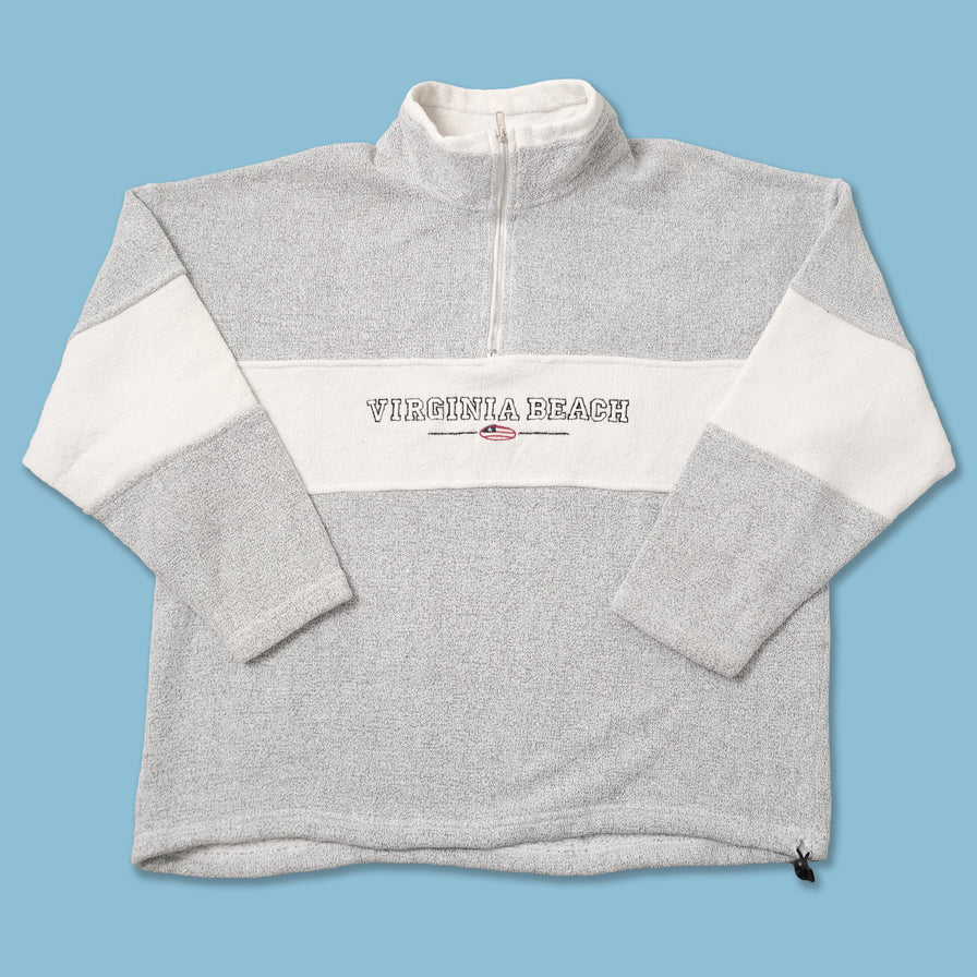 Vintage Virginia Beach Q-Zip Sweater Large 