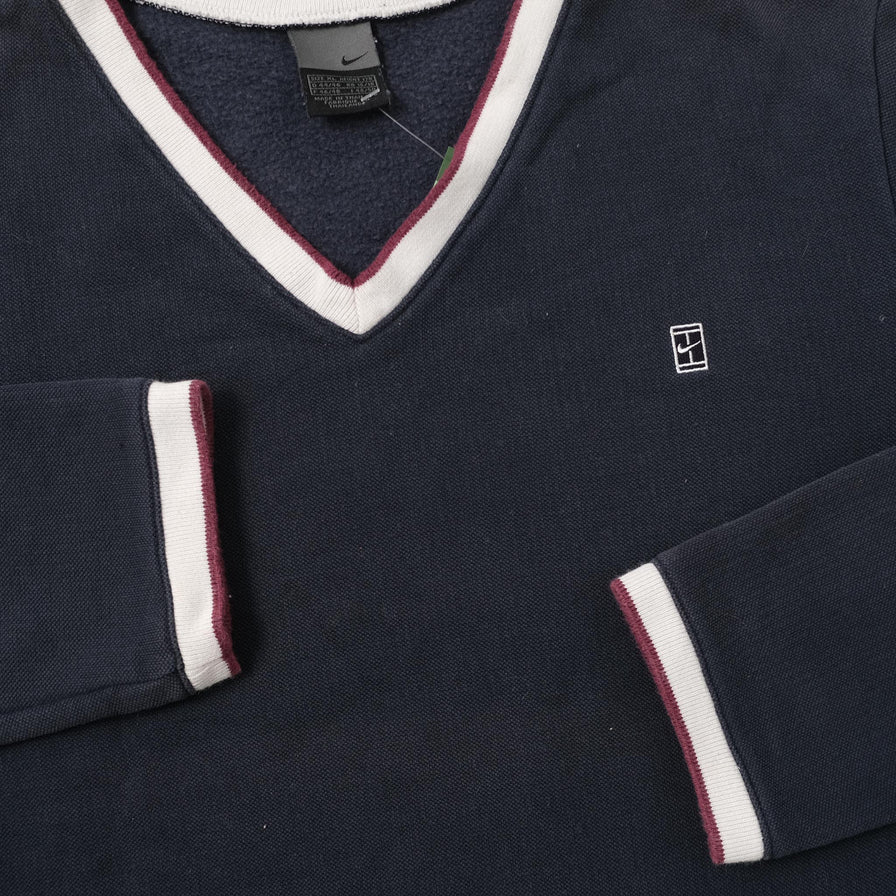 Vintage NikeCourt Women's V-Neck Sweater Large 