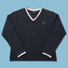 Vintage NikeCourt Women's V-Neck Sweater Large 