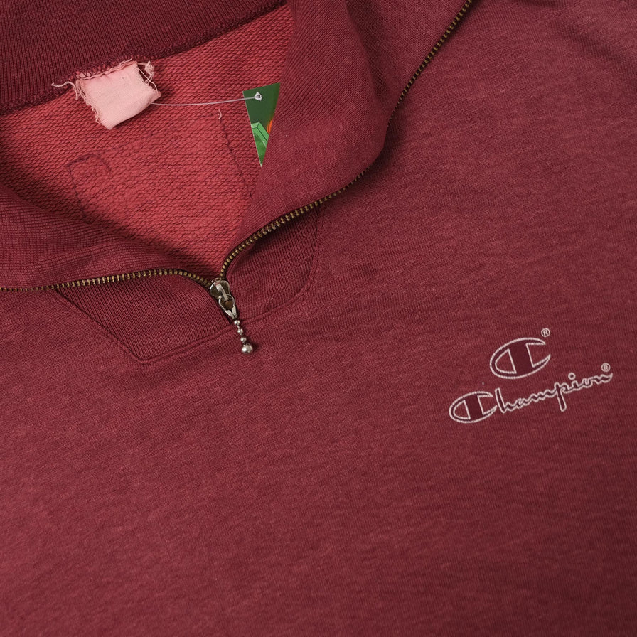 Vintage Champion Q-Zip Sweater Large 