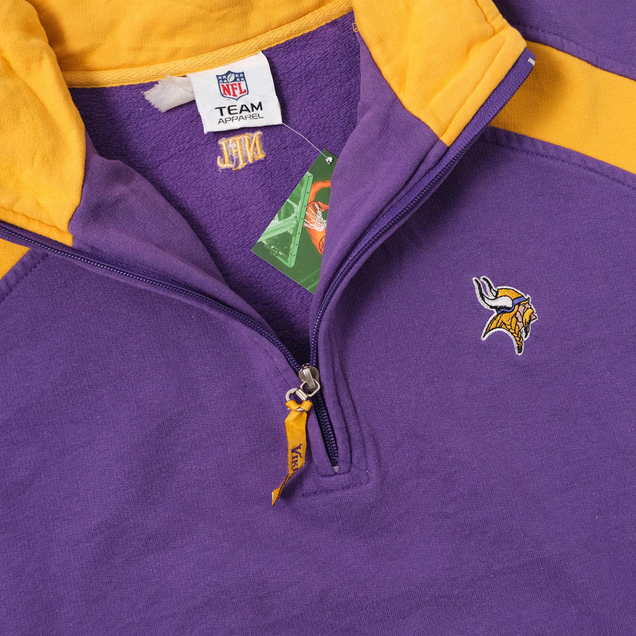 Vintage Minnesota Vikings Q-Zip Sweater Large 