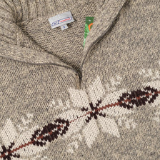 Vintage Reebok Q-Zip Knit Sweater Medium 