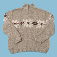 Vintage Reebok Q-Zip Knit Sweater Medium 