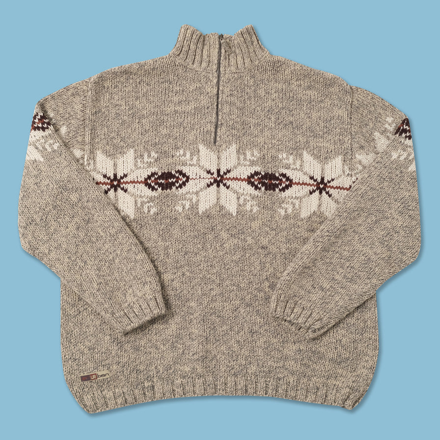 Vintage Reebok Q-Zip Knit Sweater Medium 