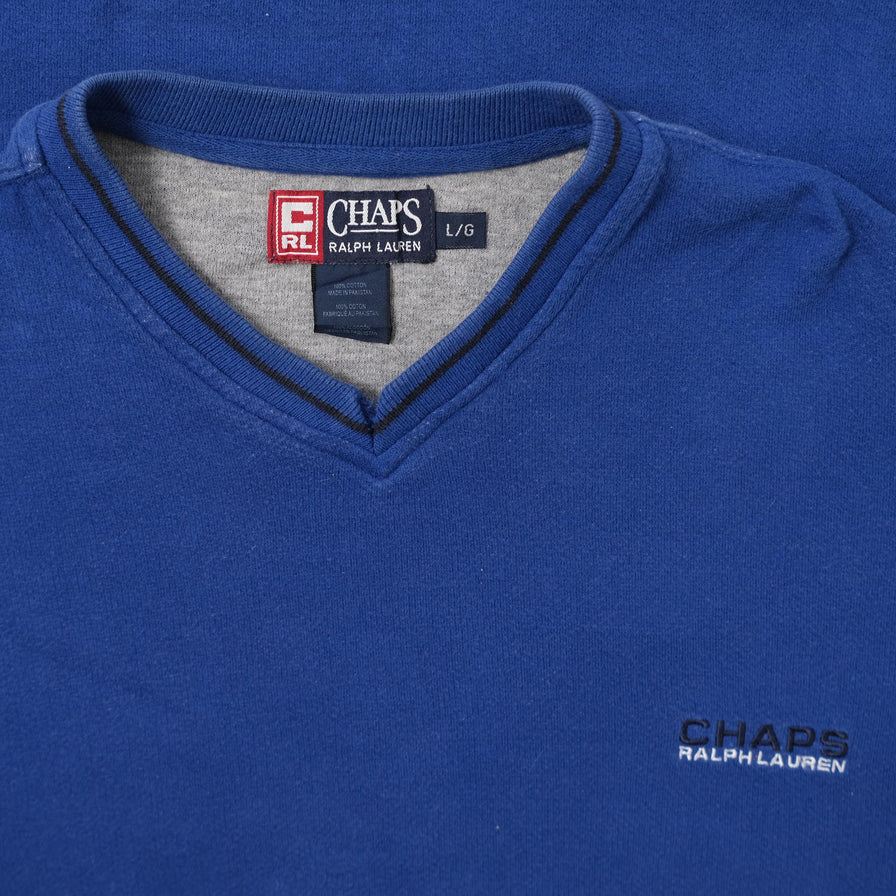 Vintage Chaps V-Neck Sweater Large 