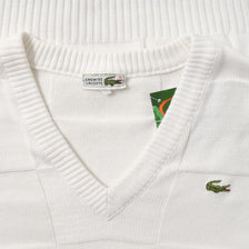 Vintage Lacoste V-Neck Knit Sweater Large