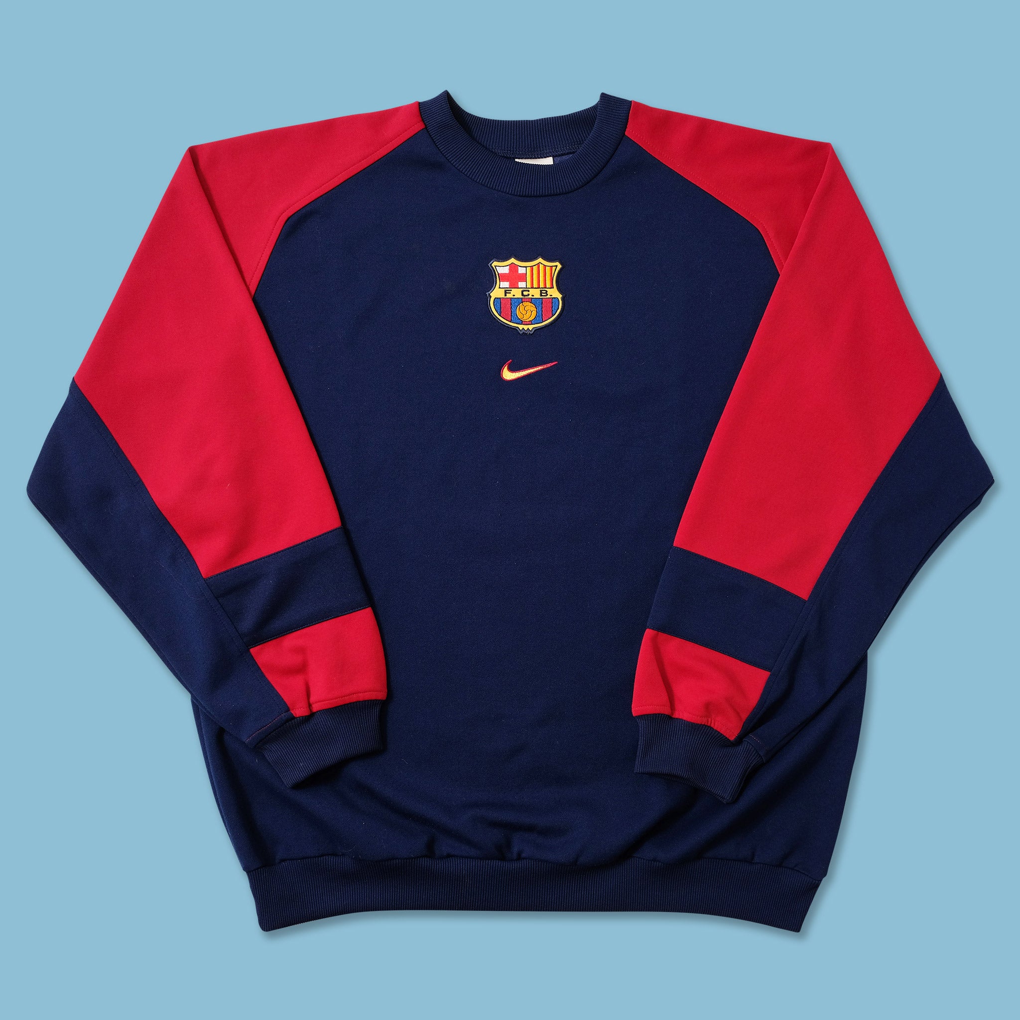 トップス 90s 00s \"FC BARCELONA\" game sweat shirt Vintage 90's Nike Barcelona Football Sweatshirt Soccer