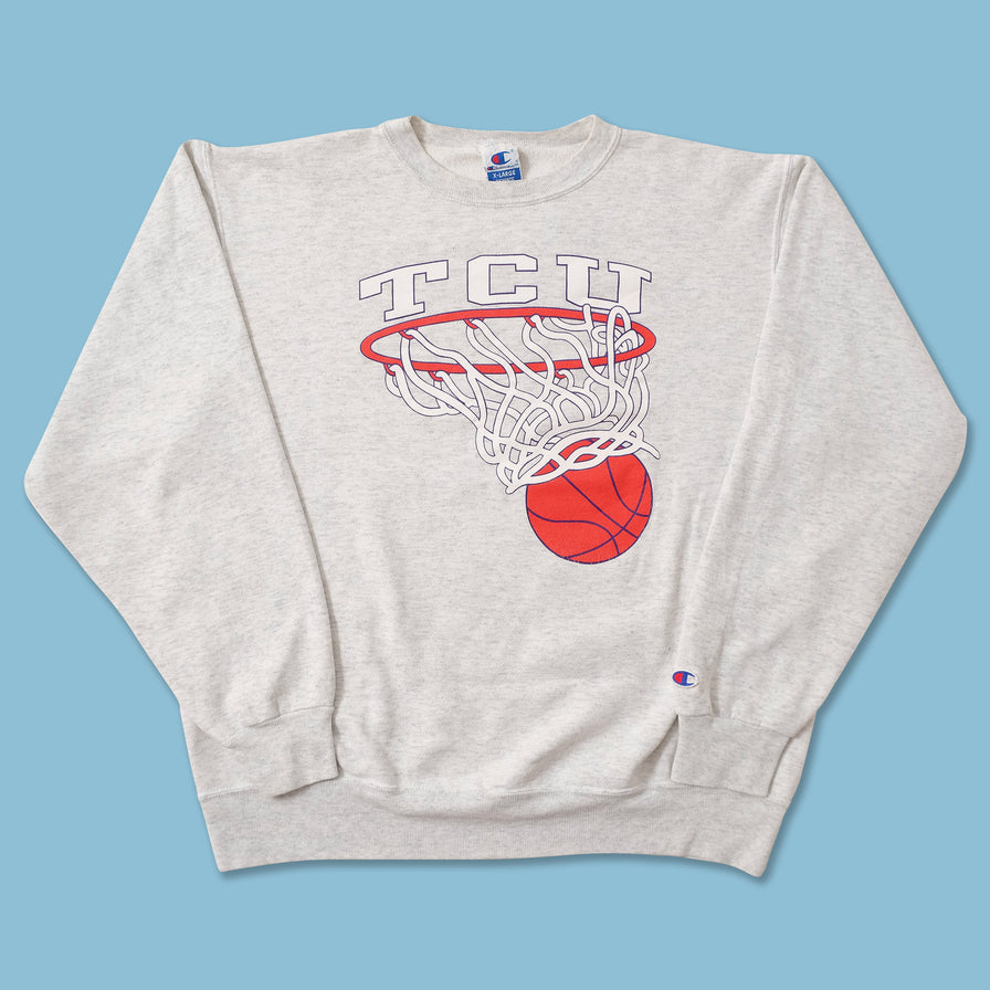 Vintage Champion TCU Basketball Sweater XLarge 