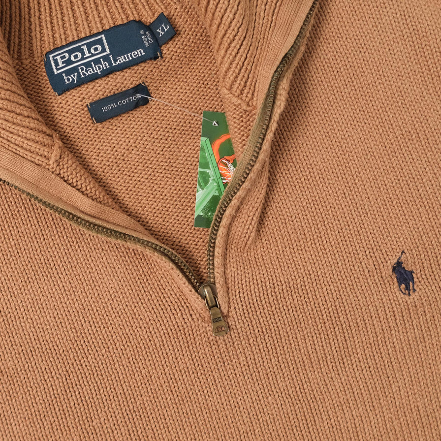 Vintage Polo Ralph Lauren Q-Zip Knit Sweater Large 