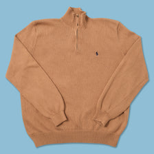 Vintage Polo Ralph Lauren Q-Zip Knit Sweater Large 