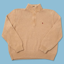 Vintage Polo Ralph Lauren Q-Zip Knit Sweater XLarge 