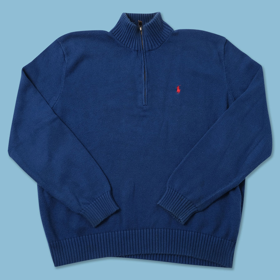 Vintage Polo Ralph Lauren Q-Zip Knit Sweater Medium 