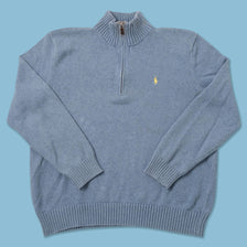 Vintage Polo Ralph Lauren Q-Zip Knit Sweater Medium 
