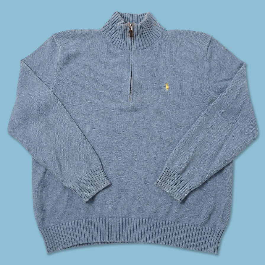 Vintage Polo Ralph Lauren Q-Zip Knit Sweater Medium 